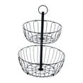 thumbnail image 1 of Soporte de Cesta de 2 Niveles, Frutero Multiusos, Estante de Almacenamiento de Pan de 45cm de Altura, Cesta de Alambre de Metal para Encimera, Despens, 1 of 9