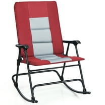 Topbuy Foldable Rocking Chair Enlarged Rocker Chair with Cotton Clip Red