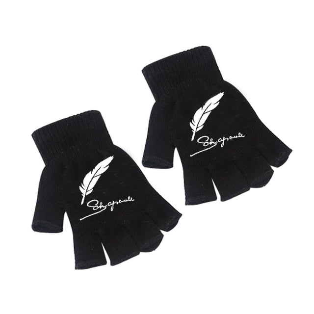 Winter Warm Knitted Mittens Half Finger Gloves for Autumn and Cold Weather