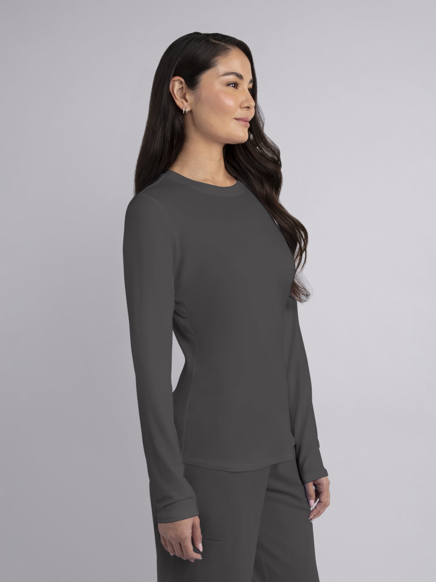 Gildan Women’s Crew Neck Long Sleeve Underscrub T-Shirt, 2-Way Stretch, Sizes XS-2XL