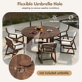 thumbnail image 4 of MAYEERTY 59" Round Patio Dining Table, Wood Dining Table with Umbrella Hole for Garden, Patio, and Poolside, 4 of 10