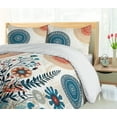 thumbnail image 3 of Ambesonne Boho Duvet Cover Set, Bohemian Wildflowers Painting, Twin, Salmon Grey and Sky Blue, 3 of 4