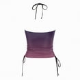 thumbnail image 6 of HCNTES Women's Tankini Top Swimsuit Tummy Control Swim Top Only High Neck Halter Tie Drawstring Bathing Suit Top Purple,M, 6 of 7