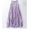 thumbnail image 1 of LOVZFMLL Women's Round Neck Loose Dress Purple L, 1 of 9
