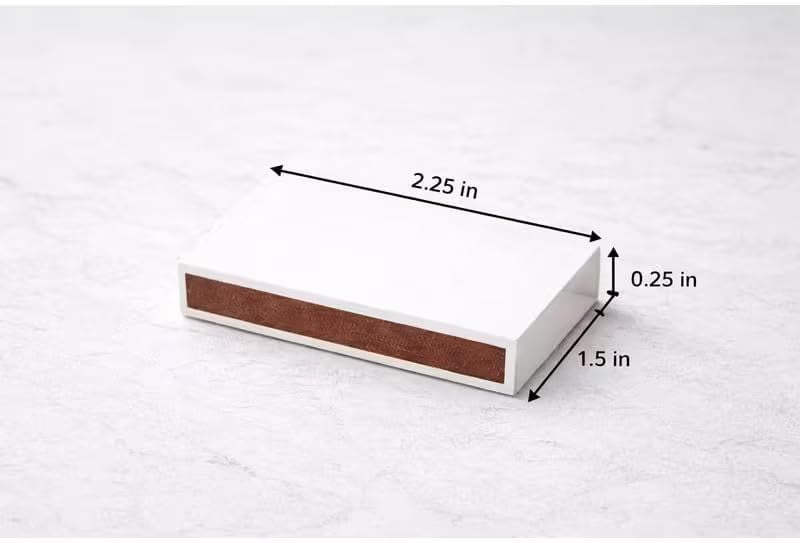 50 Plain White Matchboxes with Side Strike Strip – Mini Safety Matches, Bulk Matchboxes for Party Favors, Weddings, Home Use, Events, Crafts & Emergency Kits