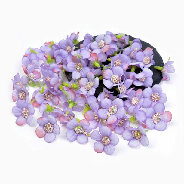 Miniflores artificiales de seda para decoración del hogar, cabezas de margaritas falsas de 2cm para corona, álbum de recortes, boda, Día de San Valentín, 100 unidades