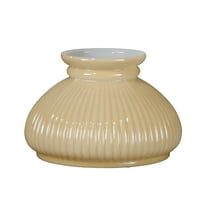 B&P Lamp 7" Opal Glass Rib Shade, Buff Nu-Gold