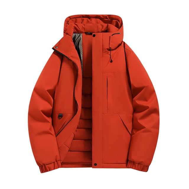 Lovzfmll Manteau de Pluie pour Homme à Capuche Doublé de Graphène Coupe-Vent Imperméable Rouge, P