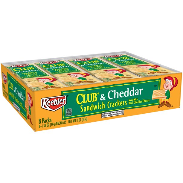 Keebler Club & Cheddar Sandwich Crackers, 1.38 Oz., 8 Count Walmart