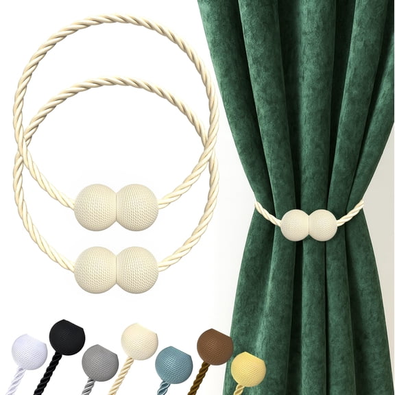 Minzimin Magnetic Curtain Tiebacks 2pcs, Curtain Holdbacks Hooks Holders