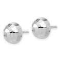 thumbnail image 3 of FJC Finejewelers 14 kt White Gold Bright Cut Polished 10mm Button Post Earrings 9.9 mm x 9.9 mm, 3 of 6