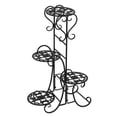 thumbnail image 5 of 4 Tier Rounded Plant Stand Metal Flower Holder Pot Garden Decoration Display Wrought Iron 4 Layers Planter Rack Shelf Organizer for Indoor Outdoor Home Office Black, 5 of 8