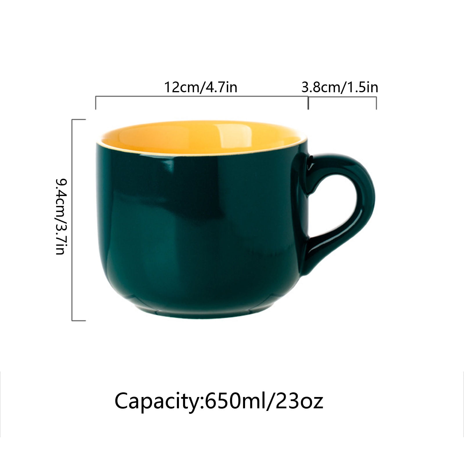 650ml Ceramic Solid Color Mug,Porcelain Tea Cup,Cup With Handle For Tea Espresso Latte
