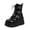 Black-B, variant on Platform Ankle Boots for Women Chunky High Heel Booties Goth Round Toe Combat Wedges Boots Buckle Studded Motorcycle Booties