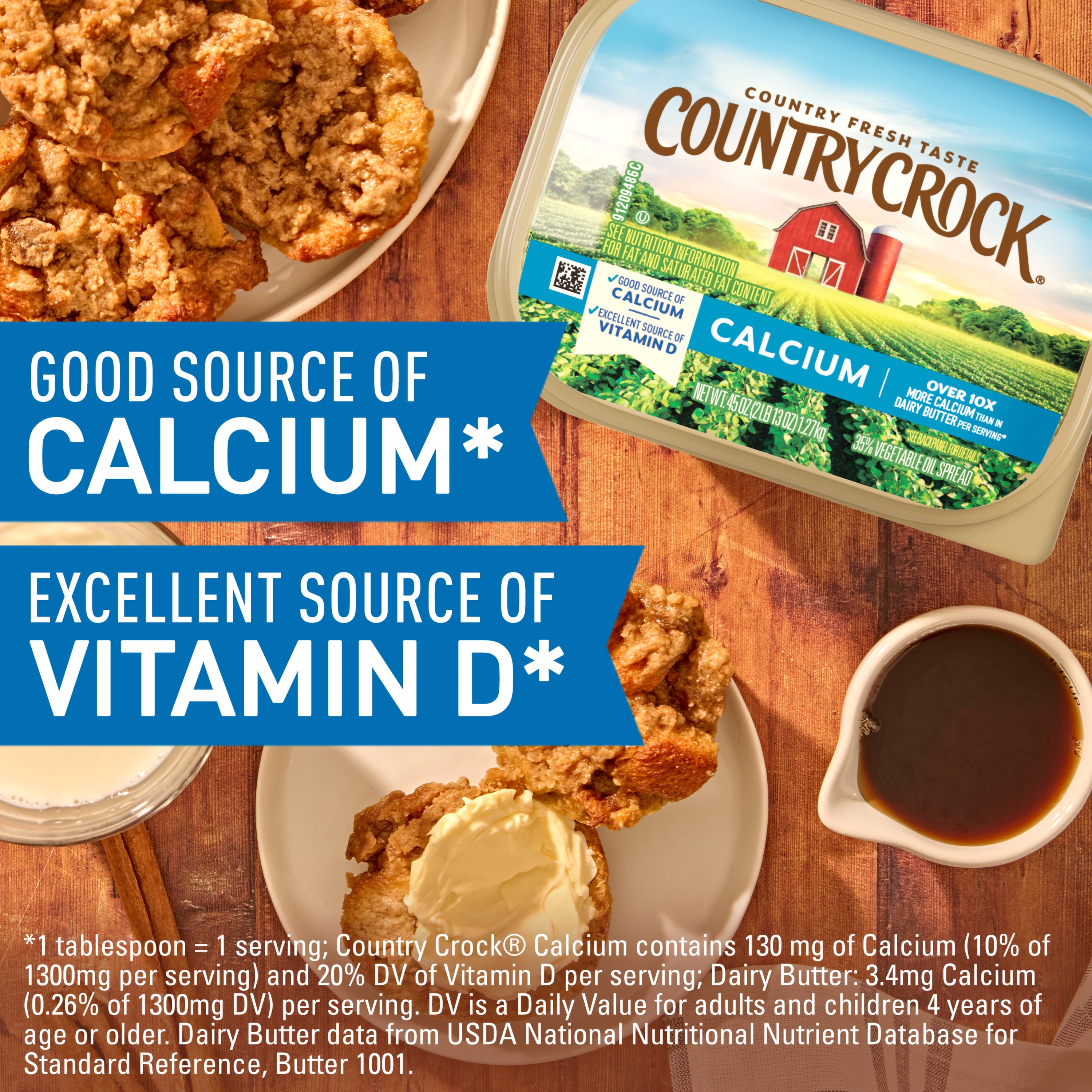 Country Crock Calcium Buttery Spread Tub, 45 oz