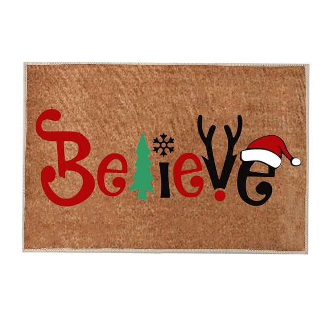 TIELUTT Christmas Letter and Hat Printing Mat Merry Christmas Doormat Room Door Mat Welcome Home Welcome Room Rug Cute Rugs for Living Room Big Throw Blankets Mens Throw Light Throw Blanket for Summe