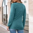 thumbnail image 4 of RYRJJ Womens Long Sleeve Shirts Fall Fashion Crewneck Casual Loose Fit Work Tops Lightweight Trendy Pullover Basic T-Shirt(Army Green,L), 4 of 8