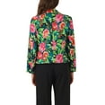 thumbnail image 3 of BLAZER CHIC para Mujeres, Abierto al Frente, Ideal para el Trabajo, Chaqueta de Traje Corta de Verano, Color Negro, Verde, Rosa con Estampado Floral, 3 of 6