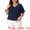 Navy Blue, variant on DARING DIVA Women's Plus V Neck Button Casual Blouse 1X White