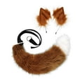 thumbnail image 1 of zorro sintética, diadema suave peluda, de usar, pinzas para el cabello para niñas adolescentes, , cumpleaños, vacaciones Café y blanco BLESIY orejas de zorro y tai, 1 of 7