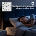 thumbnail image 4 of White Wooden Wall Clock Silent Non Ticking, Farmhouse Burlap Solid White Color Modern Linen Texture Square Wall Clocks Battery Operated, Decor Clock for Home Office, Living Room, Kitchen, 12 Inch, 4 of 9