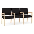 thumbnail image 1 of Pemberly Row Waiting Reception 3 Seat Tandem Seating Wood Frame in Black, 1 of 5