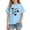 Blue, variant on Posijego Toddler Boys Girls Graphic Tees Valentine's Day Short Sleeve Crewneck Casual T-Shirts Kids Summer Cotton Tops