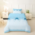 thumbnail image 2 of Erosebridal Blue Ribbon Bow Twin Bedding For Girls Teens,Cartoon Girly Bowknot Duvet Cover Set 2pcs,No Comforter,Reversible, 2 of 6