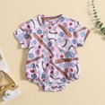 thumbnail image 4 of Gupgi Bébé Garçon Fille Baseball Romper Manches Courtes Imprimé Floral Bodysuits, 4 of 8
