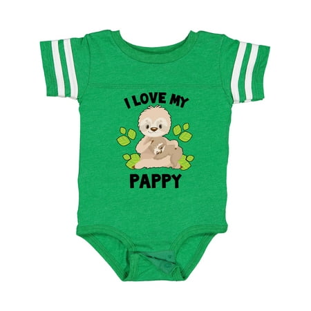 

Inktastic Cute Sloth I Love My Pappy with Green Leaves Gift Baby Boy or Baby Girl Bodysuit