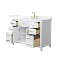 thumbnail image 2 of Beckett 48" White Single Vanity & White Quartz Top (3-Hole) & Gold Trim, 2 of 5