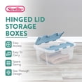 thumbnail image 2 of Sterilite 20 Qt Hinged Lid Storage Box, Plastic Container, Washed Blue, 18 Pack, 2 of 9
