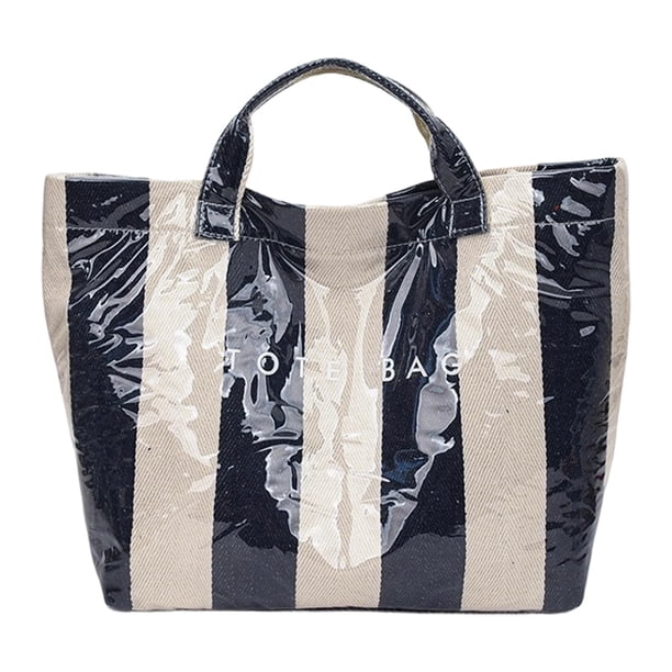 Bolso de playa de PVC, bolso tipo hobo, bolso de mano para camping, bolso informal deportivo para portátil, bolso de mano para mujer Azul