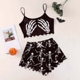 thumbnail image 2 of Telankuip Women's Sleeveless Vest Shorts Pajama Sets Halloween Skeleton Hand Graphic Print Crop Cami Pjs Set Soft Comfortable Loungewear Ladies Stylish Lightweight Casual Sleepwear 2- L, 2 of 6