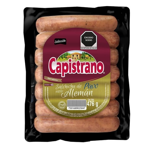Salchicha de pavo Capistrano Selección estilo alemán 476 g