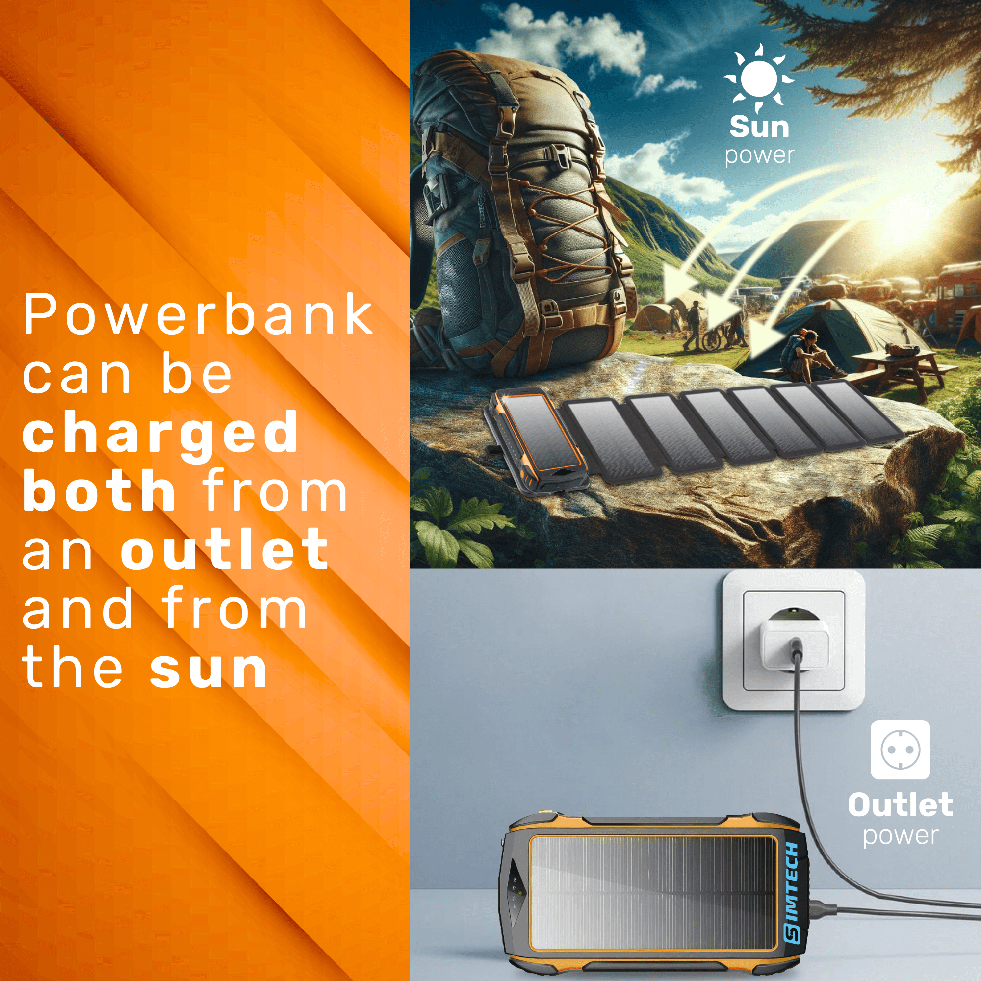 24000 mAh Solar Charger 7 Panels Detachable, Portable Solar Power Bank, with LED Light Flashlight, PD20W & QC18W Fast Charging Type C, Dual 5V USB Ports for Outdoor Camping Hiking P54 Waterproof