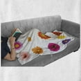 thumbnail image 5 of Gerber Daisy Soft Flannel Fleece Throw Blanket, Various Colorful Petals on Plain Backdrop Summer Flora Romance Print, Cozy Plush for Indoor and Outdoor Use, 50" x 60", Multicolor, by Ambesonne, 5 of 5