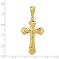 thumbnail image 4 of 14k Yellow Gold Diamond-cut Budded Cross Pendant Charm, 4 of 4