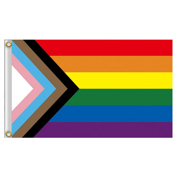 Megawheels Rainbow Flag Banner Durable Uv Resistant Progress Pride Flag Support For Lgbt Flag Walmart Com