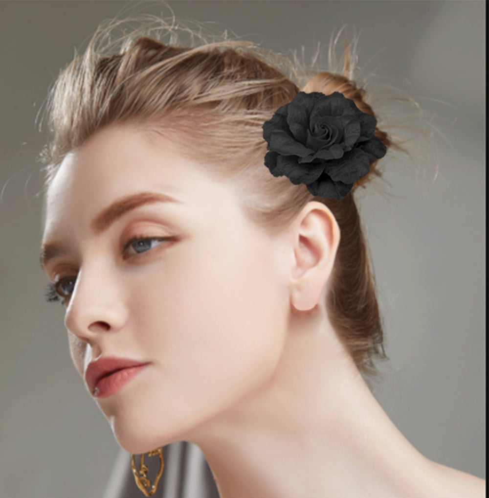 Camellia Rose Flower Brooch Pin For Women | 2.6" Fabric Floral Clip For Dresses, Coats & Hair Accessories