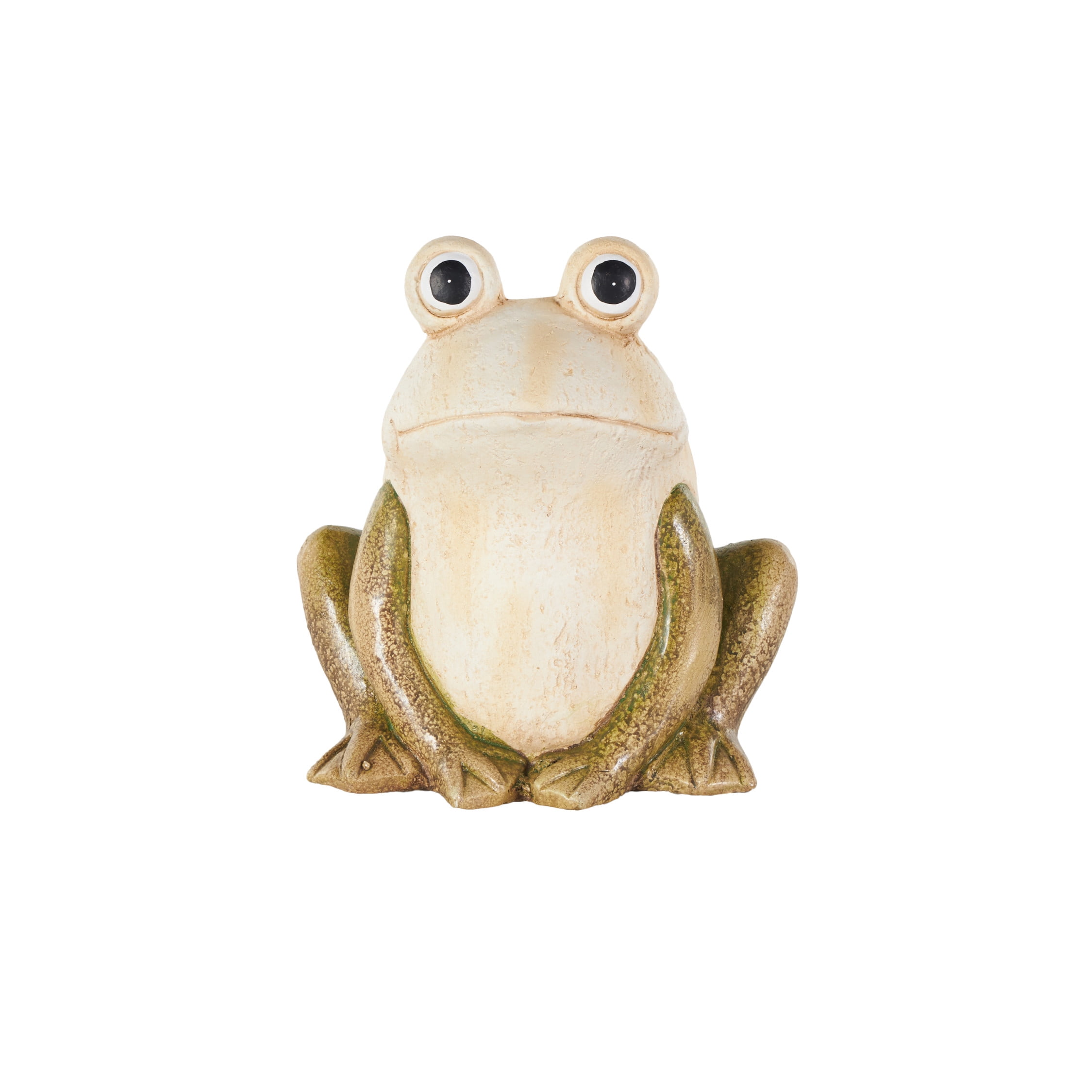 DecMode 14" Frog Garden Sculpture with Brown and Green Accents