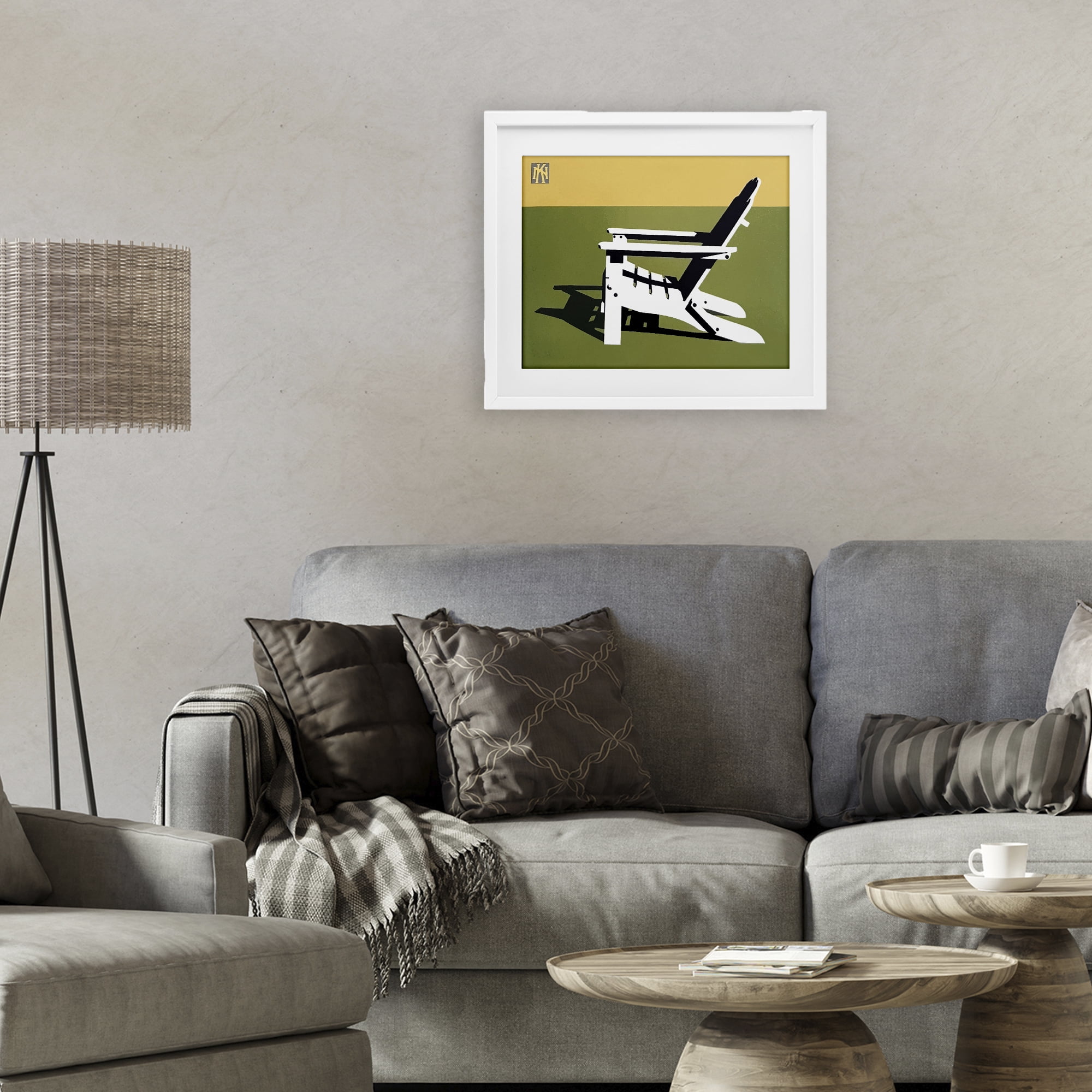Stupell Industries Minimal Sunlit Lounge Chair White Framed Print Under Glass, design by Jadei Graphics