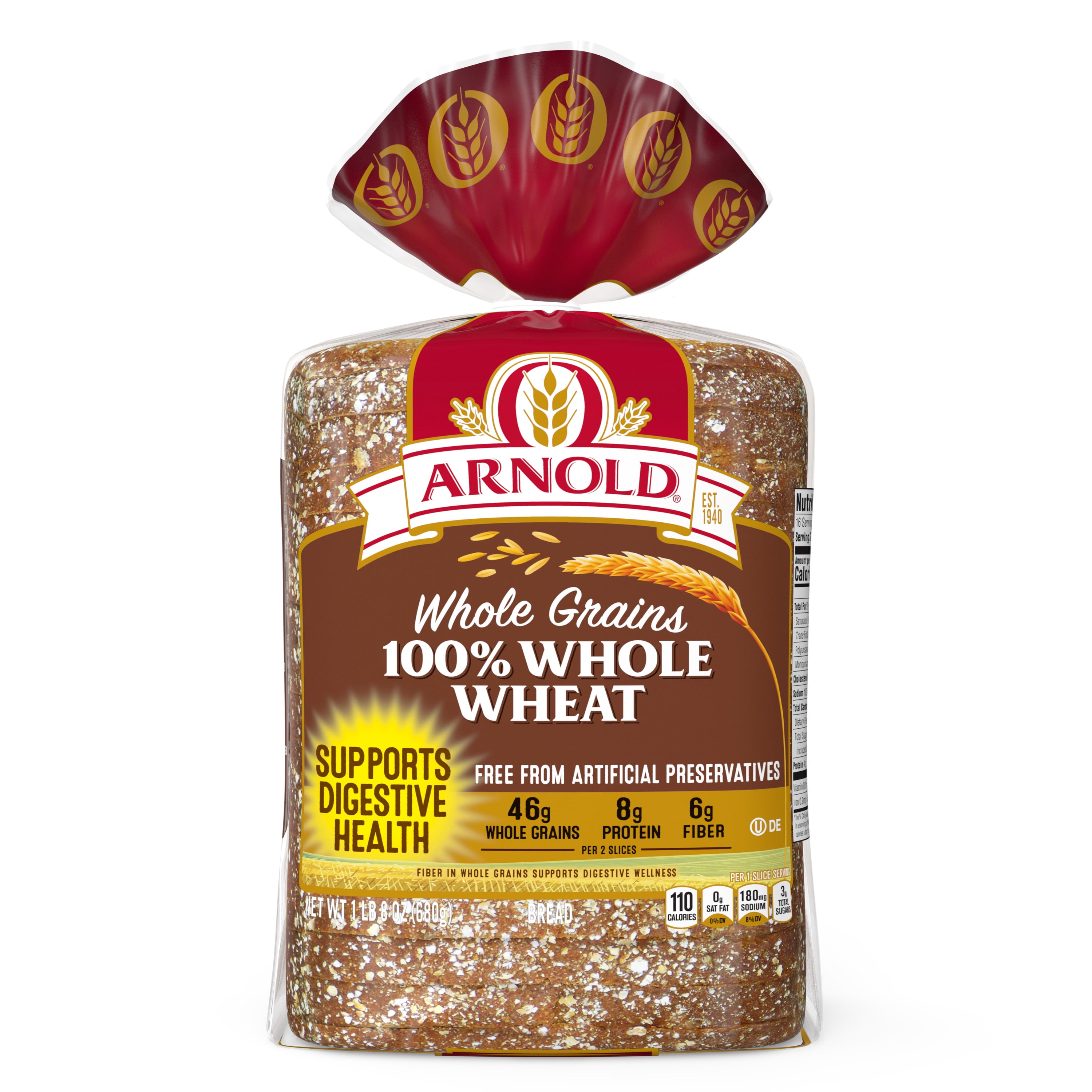 Arnold Whole Grains 100% Whole Wheat Bread, 24 oz
