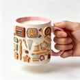 thumbnail image 5 of AZXY 17oz Large Capacity Ceramic Coffee Mug, Cute 3D Embossed Painter Pattern Tea Cup, Microwave & Dishwasher Safe Drinking Mug, Ergonomic Handle for Home Office Use, Ideal for Latte & Hot Beverages, 5 of 6