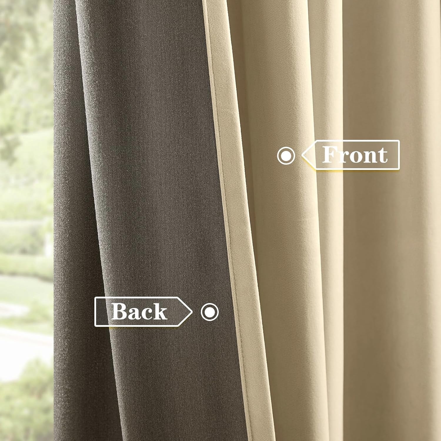 Nalqet 40*96 inch 2 Panels Pinch Pleated Velvet Curtains for Home, Blackout Heat Blocking Window Curtains with Hooks for Bedroom,Living room,Office,Ivory