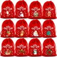 thumbnail image 2 of 4 piezas/lote de bolsas de terciopelo navideñas de 9 x 12, 10 x 16, 13 x 18 cm, bolsa con cordón para regalo de dulces navideños, bolsas de regalo de Feliz Año Nuevo y Feliz Navidad, 2 of 5