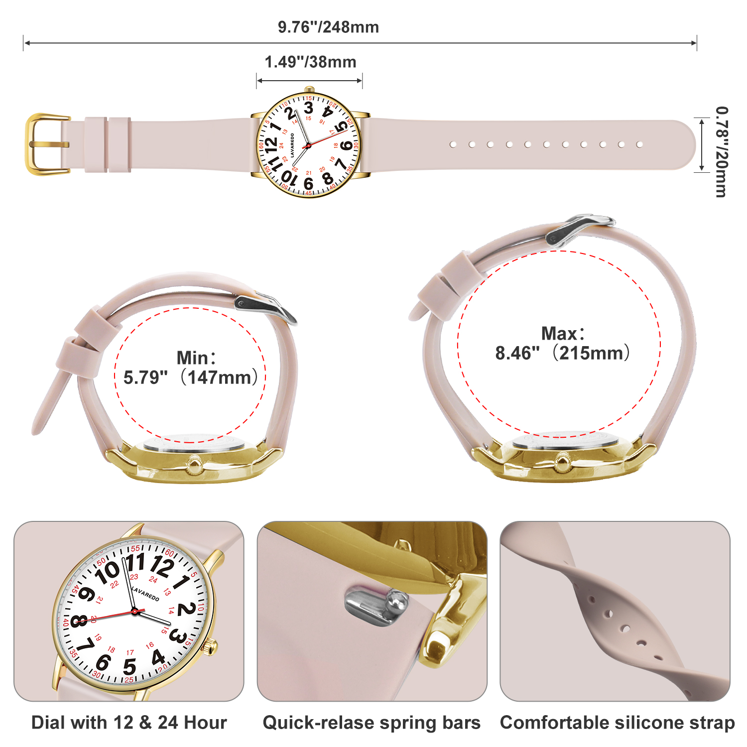 Bomieux Women's Luminous Nurse Watch with Silicone Band photo 6