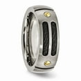 thumbnail image 5 of Titanium Grooved Black & Yellow IP-plated 8mm Brushed Band Size: 11; for Adults and Teens; for Women and Men, 5 of 7
