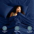 thumbnail image 4 of Bare Home Ultra-Soft Flat Sheets - Premium 1800 Collection - Brushed - Queen, Dark Blue, 4 of 8