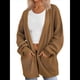 thumbnail image 2 of Cárdigan Extragrande de Punto Suave para Mujer con Bolsillos Camello L, 2 of 6